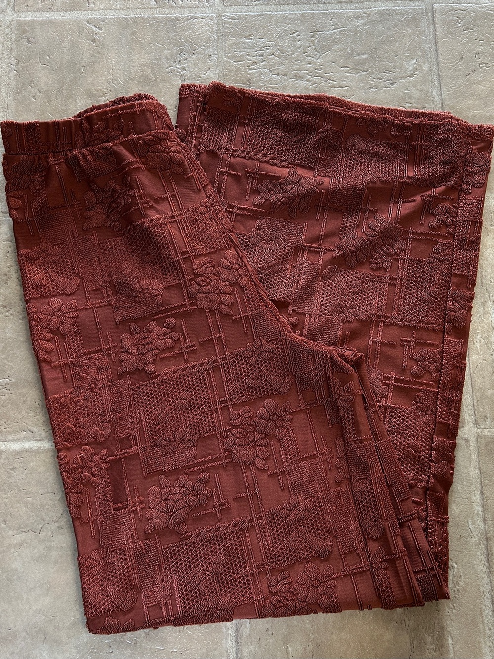 Zara Textured Pants | Rust - Picture 2 of 4